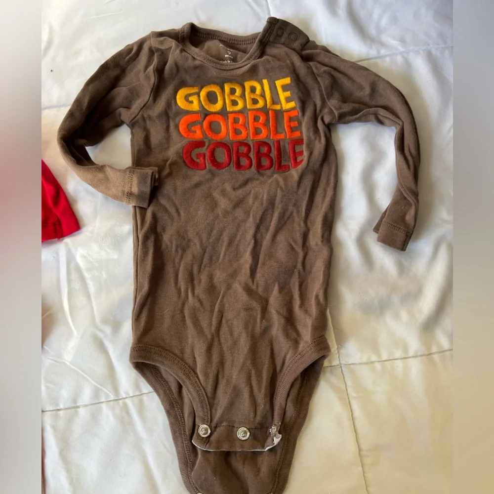 Carters Christmas & Thanksgiving Cotton Long Sleeve Onesie’s